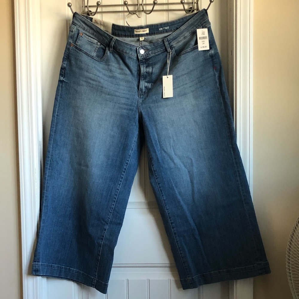 Warp + Weft wide leg crop jeans